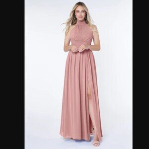 Azazie Halter Neck Chiffon Bridesmaid Dress